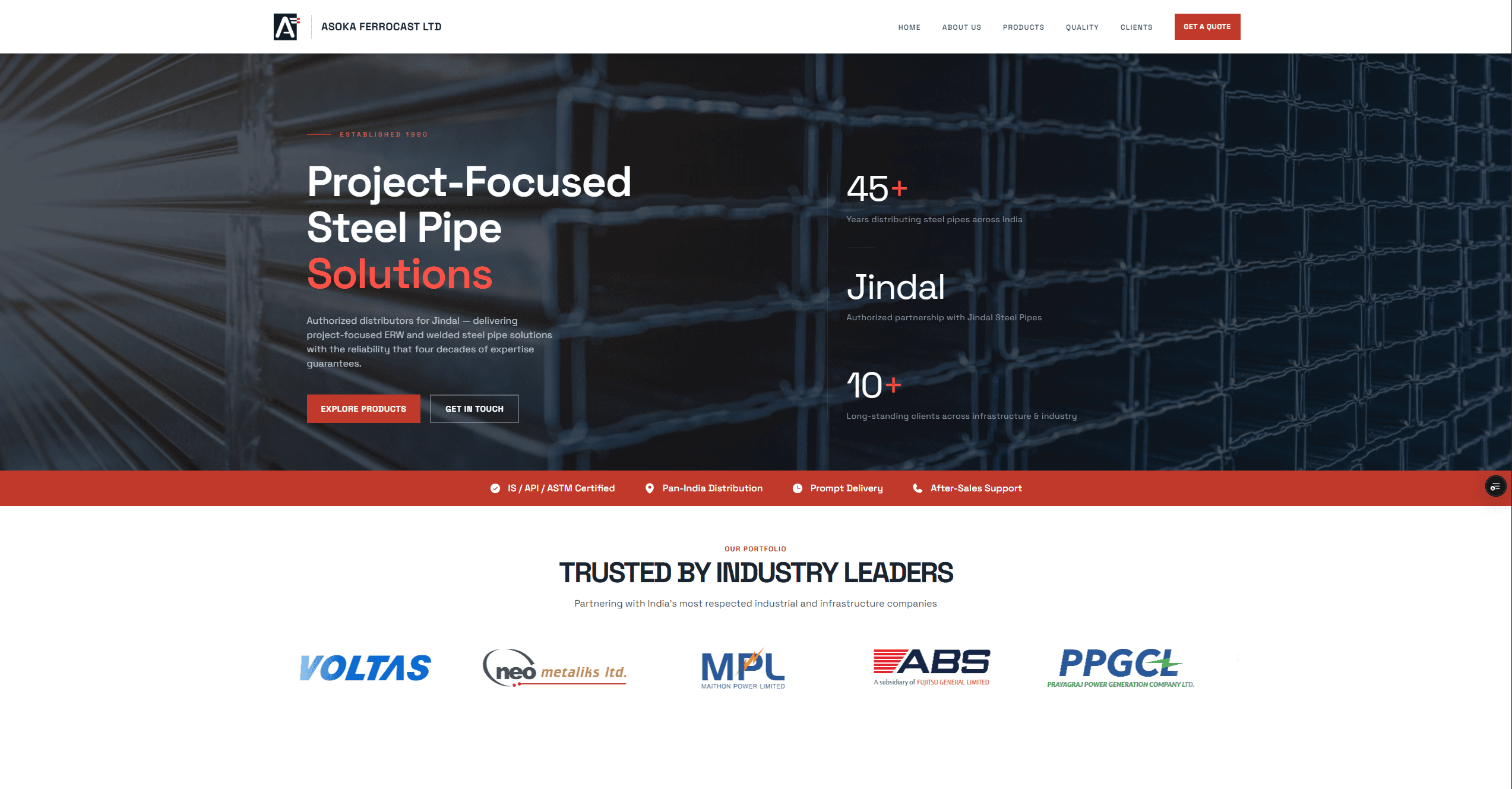 Screenshot of asokaferrocast.com