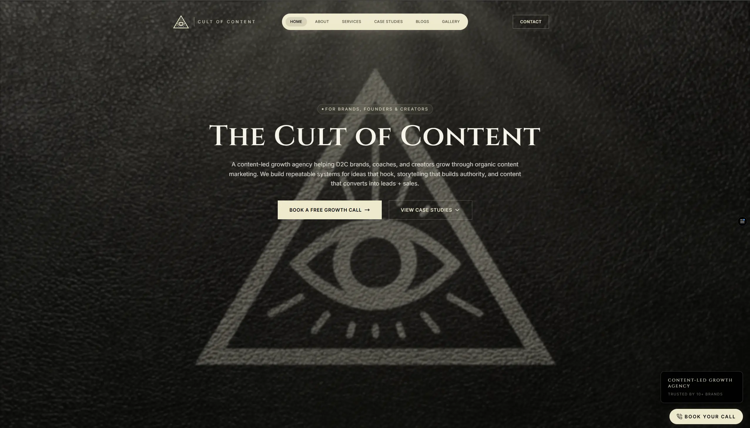 Screenshot of cultofcontent.agency