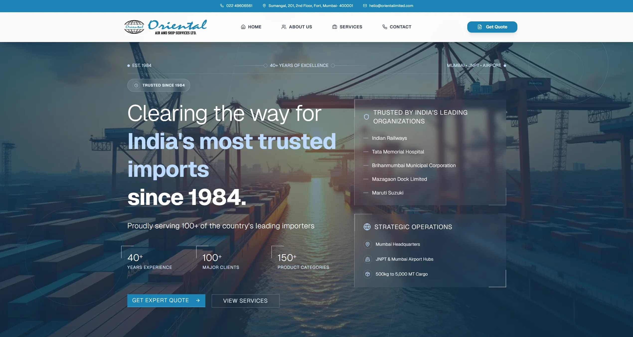 Screenshot of orientalimited.com