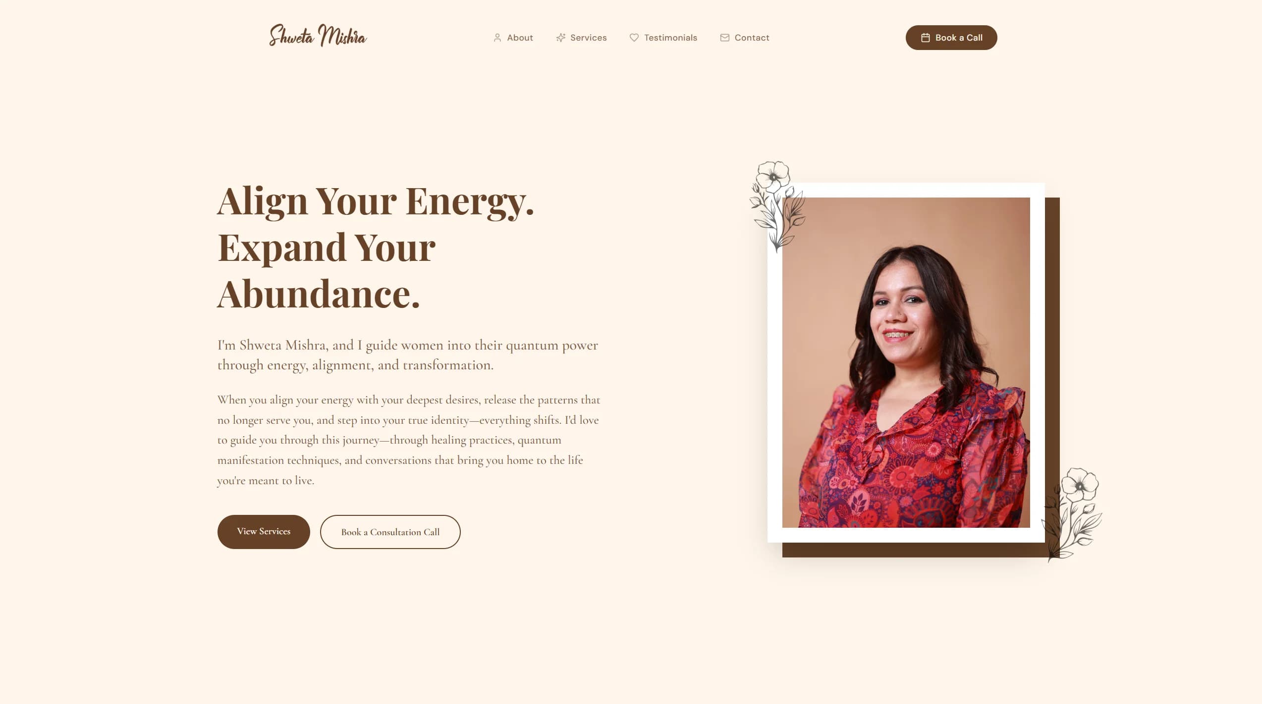 Screenshot of shwetamishra.in